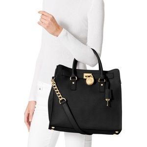 Michael Kors Hamilton Saffiano Black Handbag